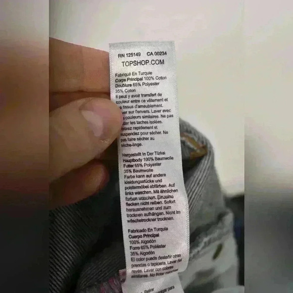 TOPSHOP Medium Blue  Cotton Denim Mom Straight Relaxed Jeans 34x30 Turkey - Picture 5 of 8